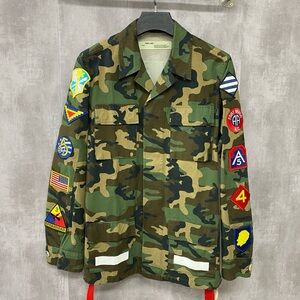 🚩steal authentic Off-White Camouflage Jacket with Patches